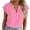 Pink, variant on Tqcoqu Women's Cap Sleeve V Neck Tops Trendy Casual Blouses Summer Work Shirts,Black,Women's S-XXL
