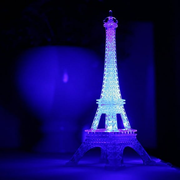 Pompotops Romantic Eiffel Tower LED Night Light Lamp Desk Table Home Bedroom Decorate Gif
