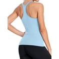 thumbnail image 4 of Women's Scoop Neck Tight Sport Camisole With Shelf Bra Racerback Yoga Tank Top, 4 of 6