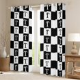 thumbnail image 2 of Castle Fairy Teenagers Monogrammed Letter Black Out Curtains,Geometric Plaid Curtains Pack of 2 (42x63 Each),Alphabet Lattice Bedroom Curtains,Lightweight Room Decor, 2 of 6