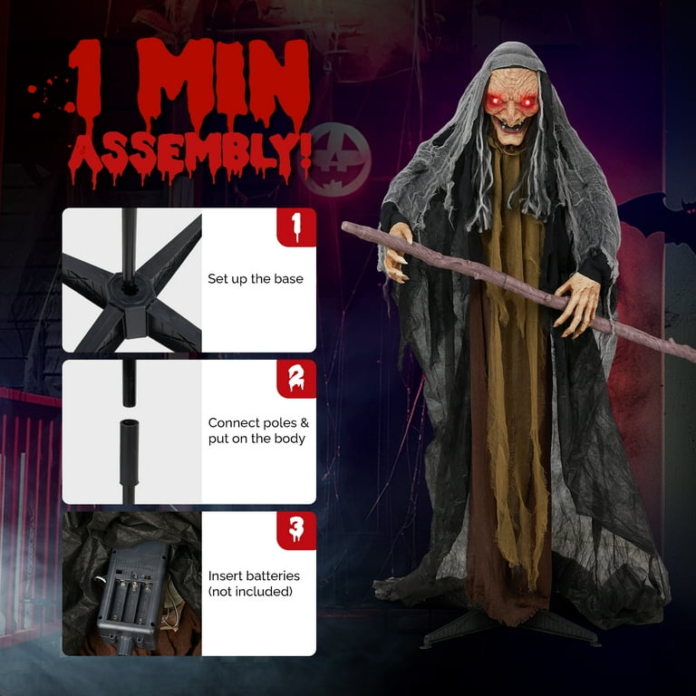 Zimtown 5.3FT Halloween Animatronic Witch The Sound Activated
