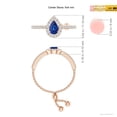 thumbnail image 4 of ANGARA Natural Floating Pear-Shaped Sapphire Bolo Ring with Halo in 14K Rose Gold for Women (Size-6x4mm) | September Birthstone, Anniversary, Jewelry Gift for Women | Natural Blue Sapphire Ring, 4 of 9