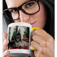 thumbnail image 2 of 3drose, Australia, Dandenong Ranges. Steam Train, Menzies Creek Station., 11oz Two-tone Yellow Mug, 2 of 6