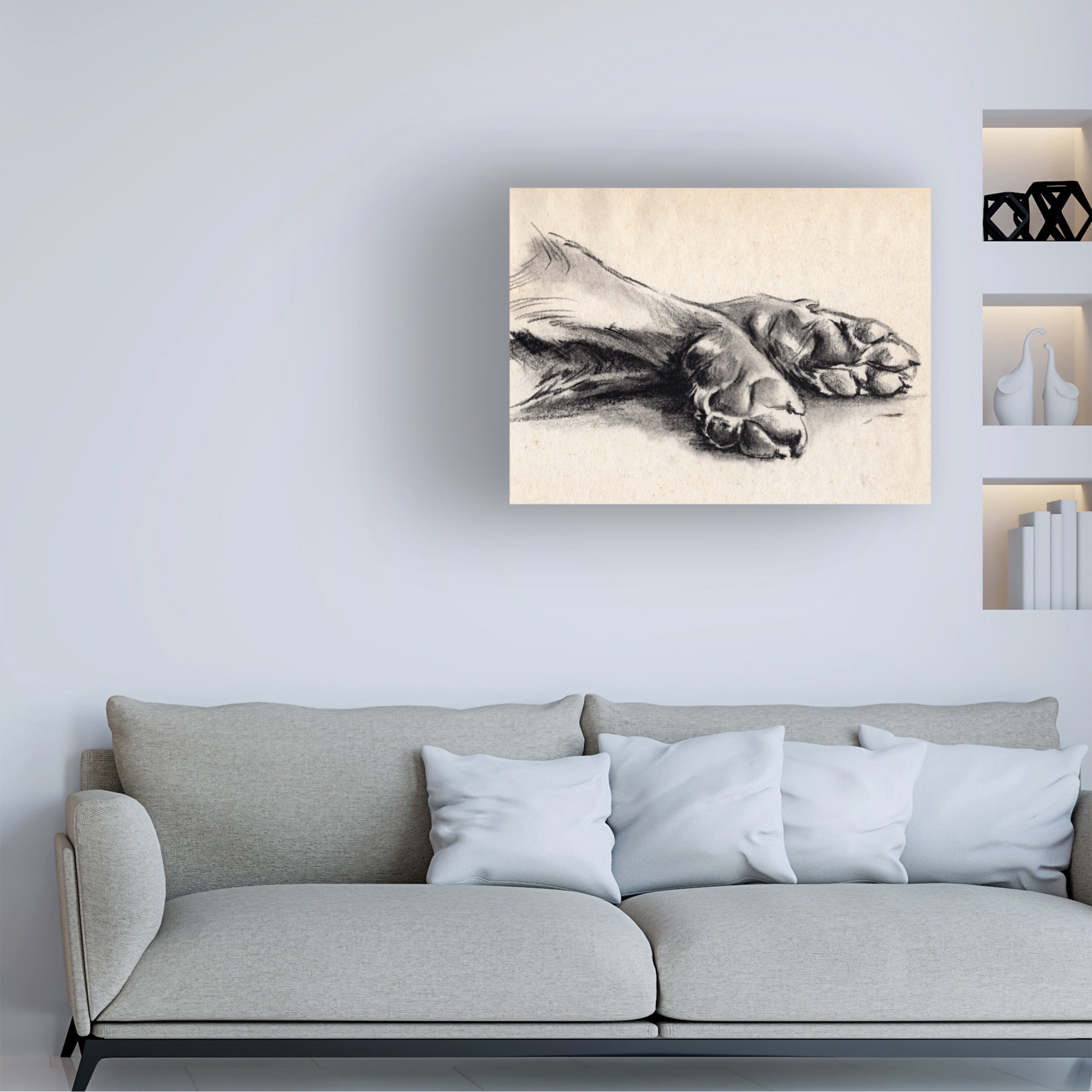 Jennifer Paxton Parker 'Charcoal Paws II' Canvas Art