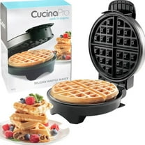 CucinaPro Belgian Waffle Maker- Non-Stick 7" Waffler Iron w Adjustable Browning Control