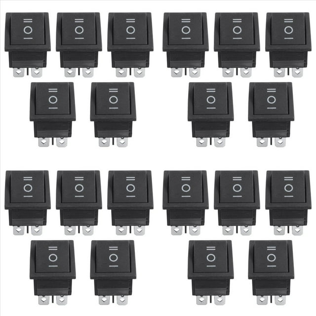 20 Pzs 6 DPDT Negro Interruptor Basculante de On/Off/On de Boton AC 250V/15A 125V/20A