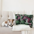 thumbnail image 4 of Ambesonne Leopard Throw Pillow Cover 2 Pack, Abstract Jungle Wild Cat, 20", Emerald Magenta and Black, 4 of 7
