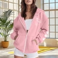 thumbnail image 5 of AKOEE Women's Oversized Zip Up Hoodie Jackets with Pockets Long Sleeve Cat Printed Baggy Y2k Sweatshirt Coat (2XL, Pink), 5 of 7