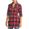 Maternity Woven Long Sleeves Button Front Shirt with Pocket - Available in Plus Sizes