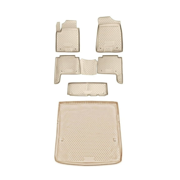 Custom Floor Mats & Cargo Liners for Infiniti QX56 2010-2013 LWB Beige 6 Pcs
