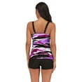 thumbnail image 3 of Plus Size Bathing Suits for Women Color Block Striped Tankini Swimsuits with Boyshorts Swimwear S-5XL, 3 of 6