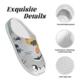 thumbnail image 5 of Lsque The World Map with Cartoon Animals Pattern Womens Comfort Cotton on Scuff With Memory Foam and Anti-skid Sole Slipper-44/45, 5 of 7