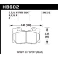 thumbnail image 3 of Hawk 2009-2013 Infiniti FX50 Sport HPS 5.0 Rear Brake Pads, 3 of 4