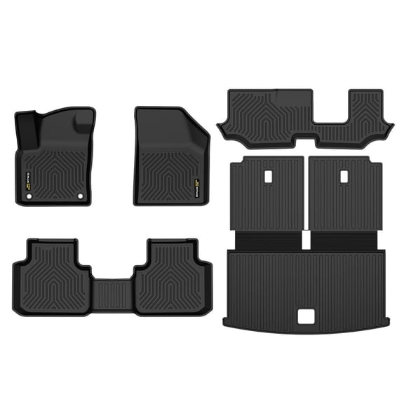 TPE Floor Mats Trunk Cargo Liner Fit For 2018-2025 Volkswagen Atlas 7 Seats