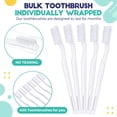 thumbnail image 4 of 400 Pack Individually Wrapped Disposable Toothbrush Hard Bristle Adult Toothbrush Manual Tooth Brush Travel Toothbrushes Single Use Toothbrush for Ho, 4 of 6