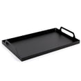 thumbnail image 1 of Rectangle Black Metal Tray with Handles 16x9.5 inches - Organizer Trays for Room Table ,Bathroom Tray ,Fruit Tray ,Drink Tray, 1 of 9