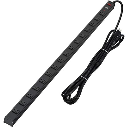 Power Strip  Wide Spaced 16-Outlet 15 ft Cord, 1800J Heavy Duty Surge Protector