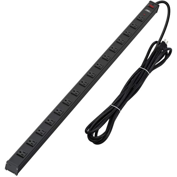Power Strip  Wide Spaced 16-Outlet 15 ft Cord, 1800J Heavy Duty Surge Protector