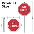 thumbnail image 2 of No Fishing (5 Pack) 10 inch X 10 inch Octagon Plastic Signs with Aluminum Mounting Stakes Weather Resistant UV Protected for Workplace Private Property and Construction Site Made in the, 2 of 8