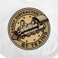 thumbnail image 4 of Inktastic Railroader Easily Distracted by Trains Boys or Girls Baby Bib, 4 of 4