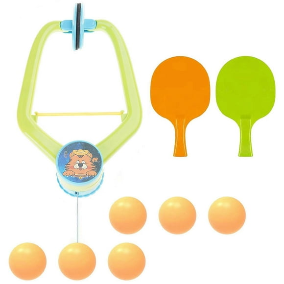 Hanging Table Tennis Trainer Set Door Pingpong Game for Kid with Rackets & Balls Adjustable Hanging Table Tennis Trainer