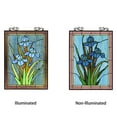 thumbnail image 5 of CHLOE Lighting BLUE IRIS Floral Tiffany-Style Stained Glass Verical Hanging Window Panel 25" Tall, 5 of 9