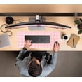 thumbnail image 5 of Pink Minimalist Gingham Floral Desk Mat Gaming Mouse Pad Large Cute Pastel Desk Pad Deskmat Kawaii, Women Office Desk Cover Mat, Laptop Computer Keyboard Mat Mousepad Desk Accessories 31.5"x11.8", 5 of 6