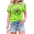 thumbnail image 4 of Nlife Women Daisy Print Round Neck Short Sleeve T-Shirt, 4 of 8