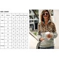 thumbnail image 4 of Pull Femme Manches Longues Demi-Zip Chaud Imprimé Léopard Patchwork Polaire, 4 of 6