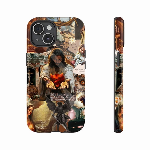 Christian Faith-Inspired iPhone Case Stunning Religious Art Collage Durable Protective Cover Compatible with iPhone 11/12/13/14/15/16 (Pro Max/Plus) for Believers