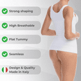 thumbnail image 3 of Farmacell Women's Open Bust Camisole, Shaping Control Vest with Flat Tummy and Push-up Effect, Made in Italy, White, 4XL, Cod. 606, 3 of 10