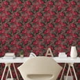 thumbnail image 2 of Ambesonne Floral Peel & Stick Wallpaper for Home, Red Roses Grunge Background, 13"x36", Dark Coral and Hunter Green, 2 of 5