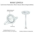 thumbnail image 5 of Rosec Jewels 6x8 mm Oval Lab Grown Diamond Halo Engagement Ring for Women (EF-VS Quality), 14K White Gold, US 4.50, 5 of 8