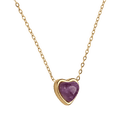thumbnail image 2 of LuckyLy Collares para Mujer Oro 14k con Piedras Naturales, Acero Inoxidable Baño Oro 14k, Cadena y Dije – Joyería ideal como Regalos para Mujer San Valentín y Regalos para Mamá violeta Unitalla, 2 of 7