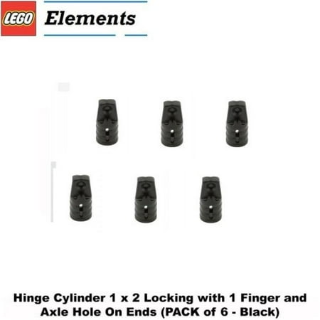Lego Parts: Hinge Cylinder 1 x 2 Locking with 1 Finger and Axle Hole On Ends (PACK of 6 - (Best Lock Lego Instructions)