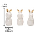 thumbnail image 3 of ZhyrZng Ceramic Bunny Figurine For Spring Table Centerpiece - Bunny Ornament Bunny Figurine Statues Three Piece Set Measuring Four Point Nine Six Inches With Resin Materials, 3 of 6