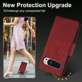 thumbnail image 7 of Compatible for Google Pixel 9 / 9 Pro Wallet Case,RFID Block Flip PU Leather Phone Cover with Wrist Supports Wireless Charging with Credit Card Holder Kickstand Heavy Duty Phone Cover,Red, 7 of 7