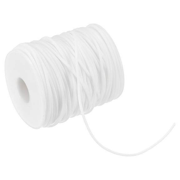 Uxcell Hollow Pipe Tubing Rubber Cord, 54.7 Yards 2mm Stretchy String with 1.2mm Hole for DIY Crafts, White