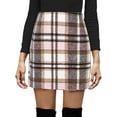 thumbnail image 1 of Lucakuins - Minifalda ajustada para mujer, clásica, con estampado a cuadros, cintura alta, con cremallera, falda lápiz de lana Lucakuins  moda, 1 of 4