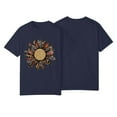 thumbnail image 2 of NAMTYQX Short Sleeve Shirts for Women Light Short Sleeve Mit Muster Hawaiian Patterned Baggy Soft Oversized Round Neck Graphic Tees for Women Gold Size 3XL, 2 of 3