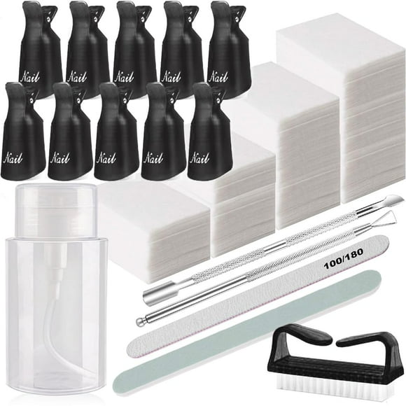 Kit de herramientas para quitar esmalte de uñas HiMo con dispensador de 200 ml