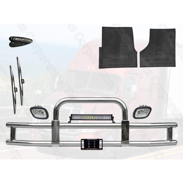 Freightliner Cascadia Square Grille Moose Deer Bumper Guard + Set