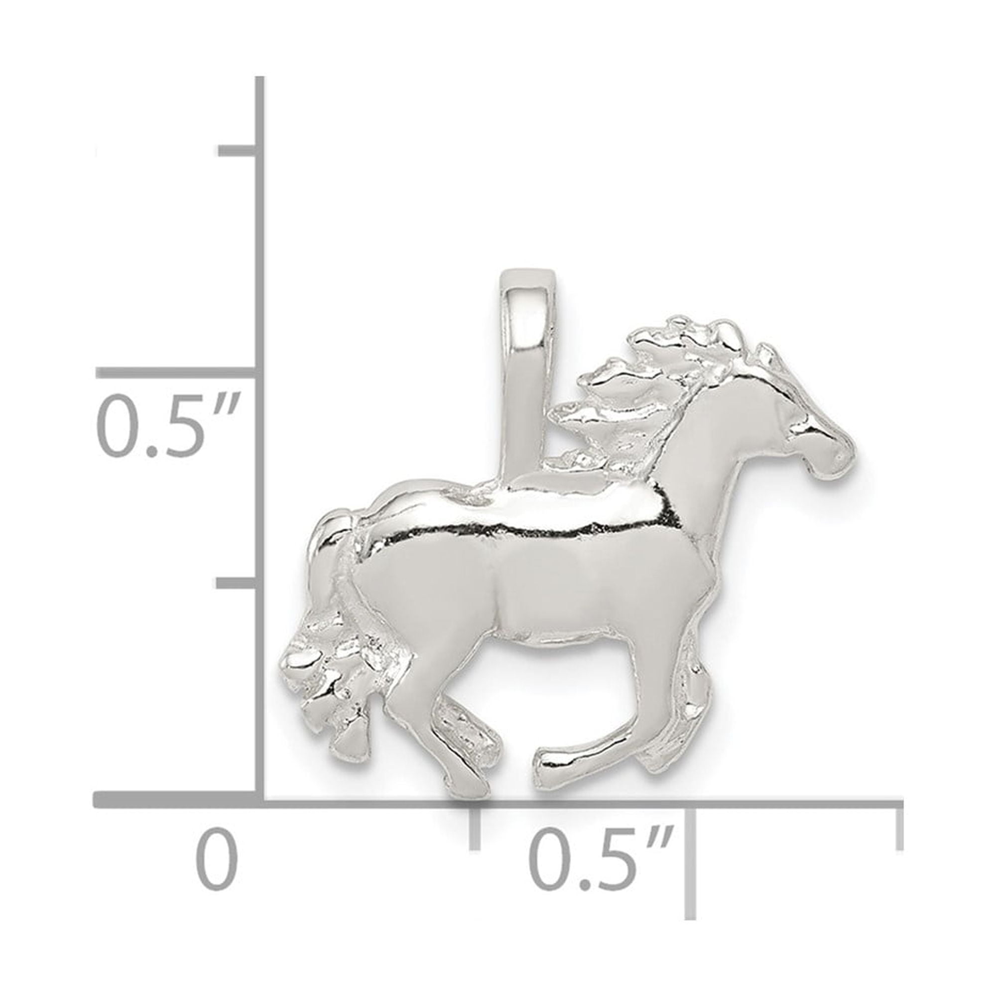 925 Sterling Silver Running Horse Pendant Charm, Western Equestrian Jewelry
