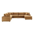 thumbnail image 5 of Modway Commix 7-Piece Down Filled Overstuffed Performance Velvet Sectional Sofa in Cognac, 5 of 5