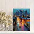 thumbnail image 2 of Blue Night Edmonton Alberta Canada Skyline Canvas Print, Cityscape Home Office Interior Wall Decor, 2 of 8