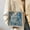 Blue, variant on Small Floral Tote Bag for Women, Mini Canvas Handbag with Handles, Reusable Lunch Tote Bag, Portable Shopping Bag for Work School Travel