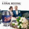 thumbnail image 4 of JAGASY Phoenix Handmade Urn for Ashes Adult Male, Blue Small Urns for Human Ashes Keepsake, Orange Sparks Decorative Urns for Mom & Dad, Flying Phoenix Miniature Cremation Urn for Companion, (3 Inch), 4 of 7
