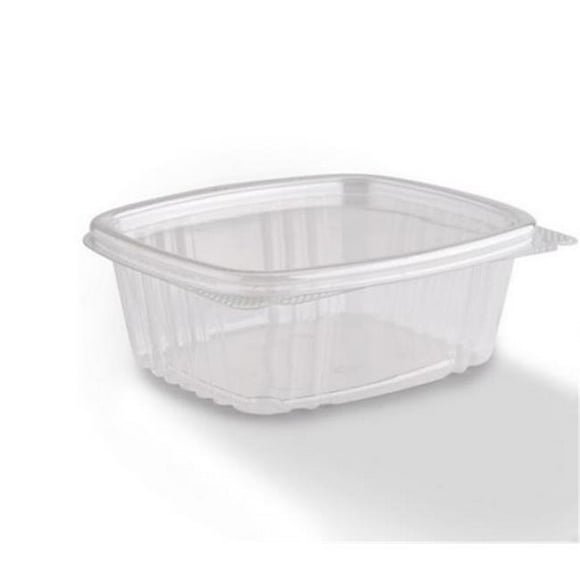 Genpak AD08 CPC 8 oz Clear Hinged Flat Lid Deli Container, Case of 200