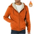 thumbnail image 2 of BXINGOHAI Fleece Hoodie for Men Warm Full Zip Sherpa Lined Sweatshirt Winter Jacket Orange,2XL, 2 of 6