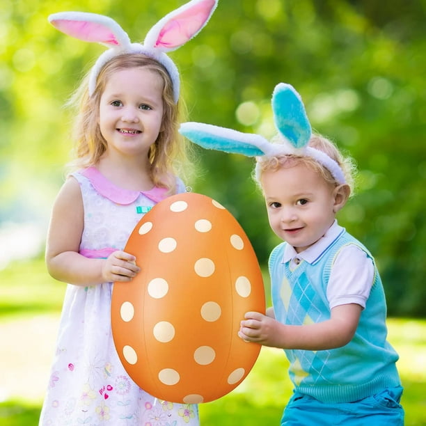 Huevos de Pascua inflables | Decoraciones para exteriores para fiestas de Pascua | Huevos de plástico grandes de 60 cm para decoración de jardín